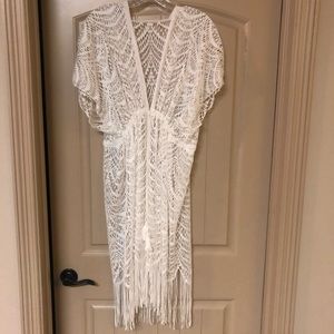 NWOT Ivory Lace Swimsuit Kimono/ Coverup
